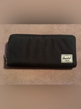 Herschel Black Canvas Wallet Clutch *See Description*